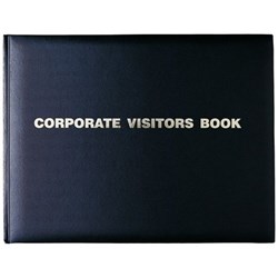 DEBDEN CORPORATE VISITORS BOOK 300x200mm 192 PAGE BLACK