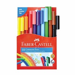 FABER CASTELL CONNECTOR PENS ASSORTED WALLET OF 10