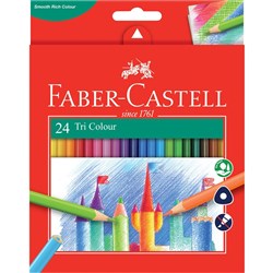 Faber-Castell Tri Colour Pencils Assorted Pack of 24