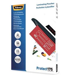 FELLOWES LAMINATING POUCHES C Card 54X86mm 175Micron Gloss Pack of 100