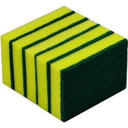 ITALPLAST SPONGE & SCOURER 100X150MM HEAVY DUTY Pack of 5