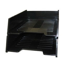 ITALPLAST DOCUMENT TRAY I60 BLACK STACKABLE