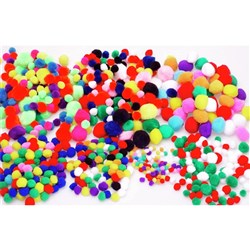 Jasart Pom Poms Christmas Glitter Assorted Pack of 150