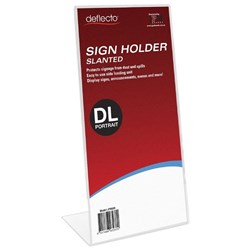 DEFLECT-O SIGN MENU HOLDER DL Potrait Slanted