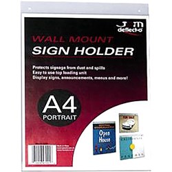 DEFLECT-O A4 PORTRAIT WALL SIGN HOLDER