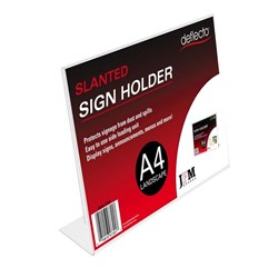 DEFLECT-O SIGN/MENU HOLDER A4 SLANTED LANDSCAPE