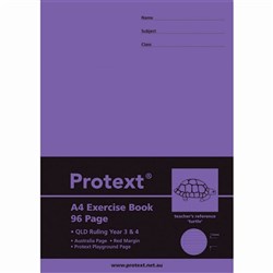 PROTEXT EXERCISE BOOK A4 QLD Ruling Year 3/4 96 Pages