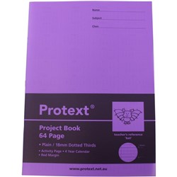 PROTEXT POLY PROJECT BOOK Plain 18mm D Thirds 64pg Bat