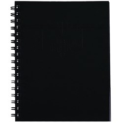 Spirax 511 Hard Cover Notebook A5 Ruled 200 Page Side Opening Black