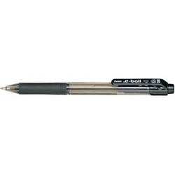 PENTEL E-BALL BLACK BALLPOINT RETRACT MED Box of 12
