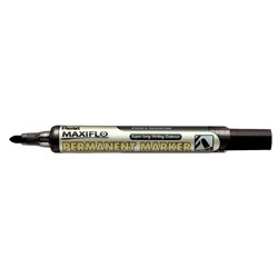 PENTEL MAXIFLO PERMANENT MARKER BULLET BLACK Box of 12