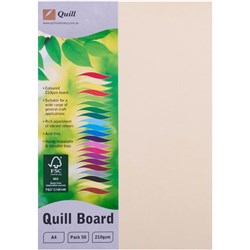 Quill Board A4 210gsm CREAM Pack of 50