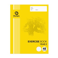 Olympic Exercise Book E2Y24 225x175mm 18mm Ruled Year 2 48 Page Qld Ruling