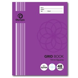 OLYMPIC GRID EXERCISE BOOK 48pg 10mm QUAD 225x175mm