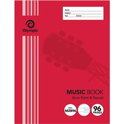 OLYMPIC MUSIC BOOK 225x175mm 96 Pages (64P Feint/32P Staved)