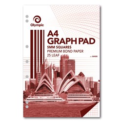 OLYMPIC GRAPH PAD A4 5MM 25 LEAF