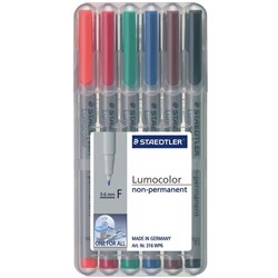 STAEDTLER 316 LUMOCOLOR MARKER NON PERMANENT FINE WLT6