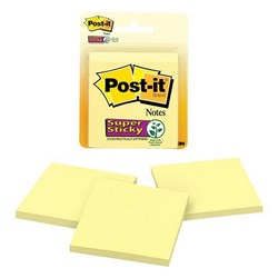 POST-IT 3321-SSCY SUPER STICKY 76x76mm CANARY YELLOW PK3