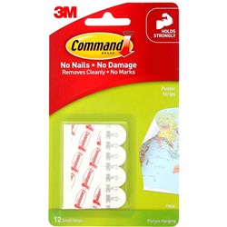 3M COMMAND ADHESIVE POSTER STRIPS No. 17024 Pack of 12