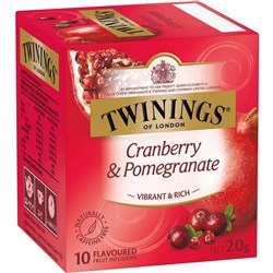 TWININGS INFUSIONS CRANBERRY & POMEGRANATE TEA BAGS Pack of 10