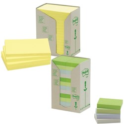 # POST-IT RECYCLED NOTES TOWER 654-1T 76 X 76MM YELLOW Pack of 16