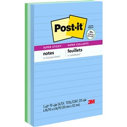 Post-It 660-3SST Super Sticky Notes 98mmx149mm Oasis Pack of 3