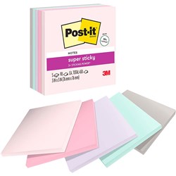 Post-It 654-5SSNRP Super Sticky Notes 76mmx76mm Bali Collection Pastels Pack of 5