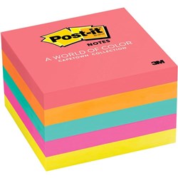 Post-It 654-5PK Notes Neon 76x76mm Capetown Assorted 100 Sheets Pack of 5