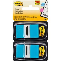 Post-It 680-BB2 Flags Twin Pack 25x43mm Bright Blue Pack of 2