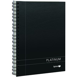 Spirax 400 Platinum Notebook A4 Ruled 200 Page Side Opening Black