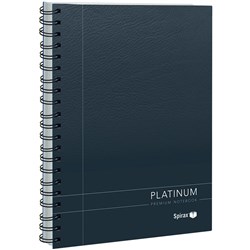 Spirax 401 Platinum Notebook A5 Ruled 200 Page Side Opening Black