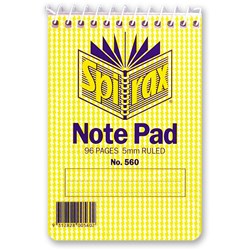 Spirax 560 Pocket Notebook 112 x 77mm Ruled 96 Page Top Opening