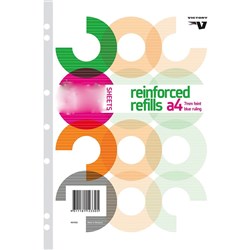 STAT LOOSE LEAF REINFORCED REFILLS A4 7mm -  7 Hole 200 LEAF