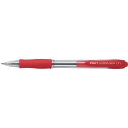 Pilot BPGP-10R Supergrip Pen Retractable Fine 0.7mm Red