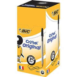 Bic Cristal Original Ballpoint Pen Medium 1mm Black Box of 50