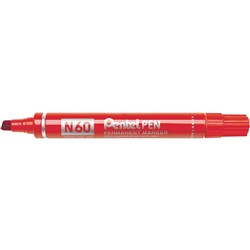 Pentel N60 Permanent Marker Chisel 2.5-5mm Red