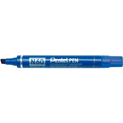 Pentel N60 Permanent Marker Chisel 2.5-5mm Blue