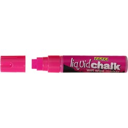 Texta Jumbo Liquid Chalk Marker Wet Wipe Chisel 15mm Pink