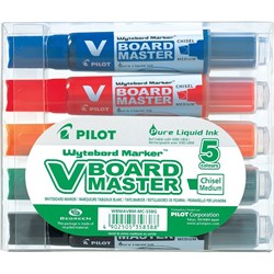 Pilot V Board Master Begreen Whiteboard Marker Chisel 2.3- 5.2mm Assorted Wallet of 5