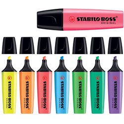 Stabilo Boss 70/8-8 Highlighters Chisel 2-5mm Assorted Wallet Of 8