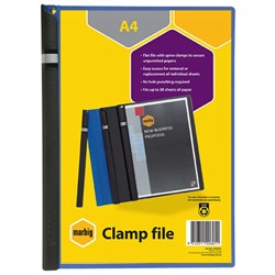 Marbig Spine Clamp File A4 20 Sheet Capacity Blue