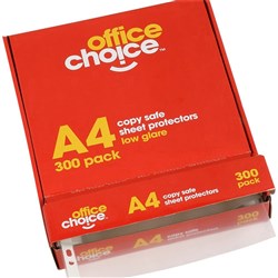 Office Choice Sheet Protectors A4 Copy Safe Low Glare Box Of 300