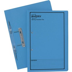 Avery Spring Transfer File Foolscap Blue With Black Print