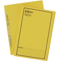 Avery Spiral Action File Foolscap Yellow With Black Print