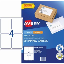 Avery Internet Shipping Laser & Inkjet Labels White L7169 99.1x139mm 4UP 40 Labels