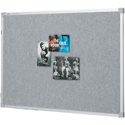 Quartet Penrite Fabric Bulletin Board 900x600mm Aluminium Frame Grey/Silver