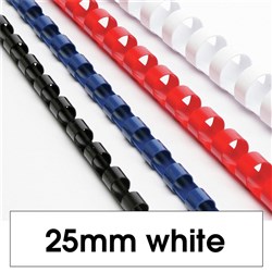 Rexel Plastic Binding Comb 25mm 21 Loop 225 Sheet Capacity White Pack Of 50