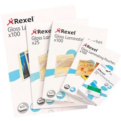 Rexel Laminating Pouches A4 180 Micron Gloss Pack Of 25