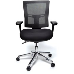 BURO METRO MESH CHAIR BLACK NO ARMS POLISHED ALUM BASE