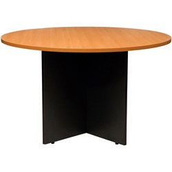 Logan Round Meeting Table 900 Diameter x 730mmH Beech Top Ironstone Base